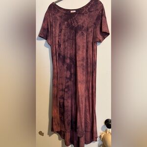 Lularoe Purple Tie Dye Carly Dress M